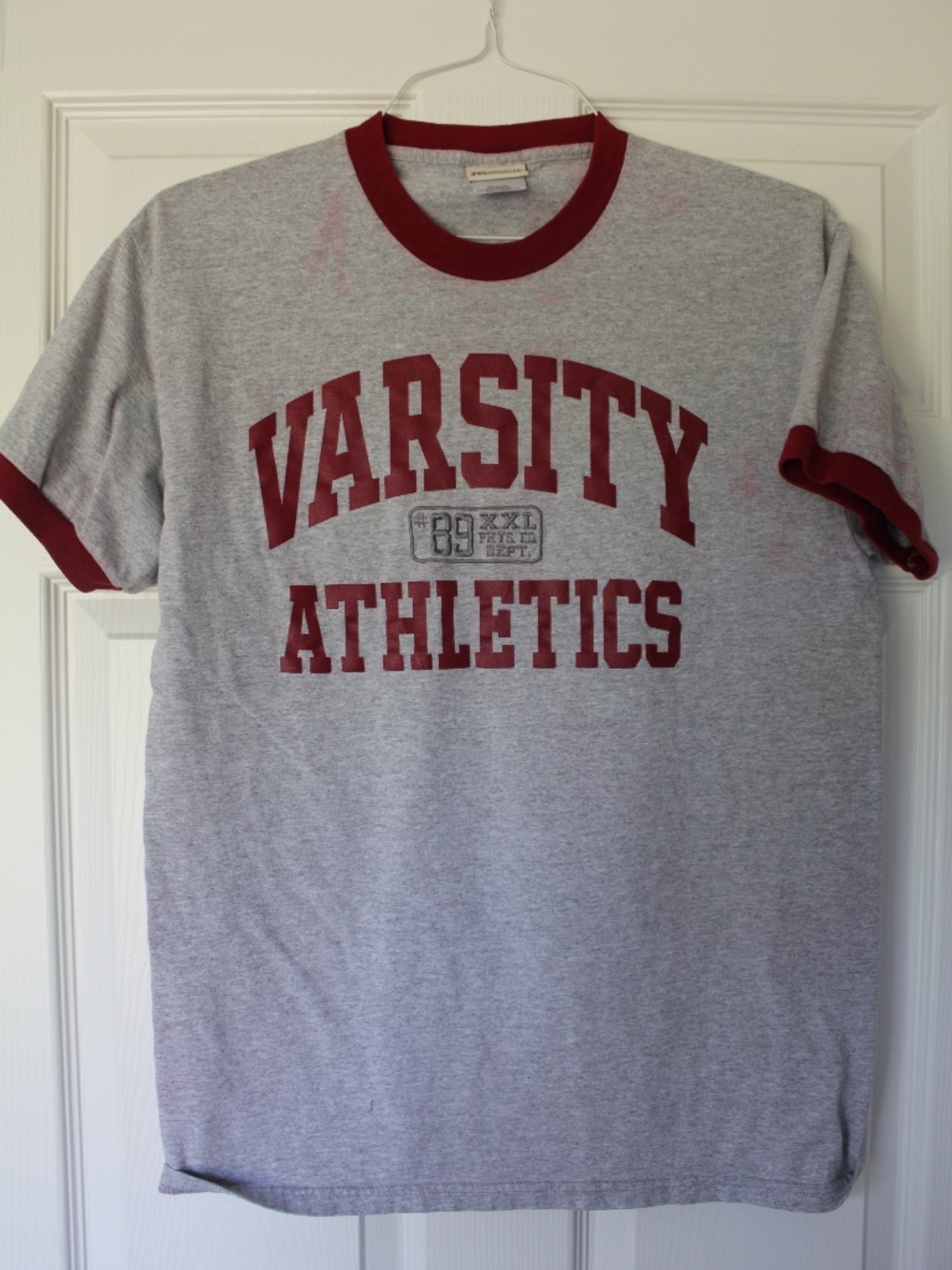 Vintage Grey/Red Banded T-shirt, Medium, Varsity
